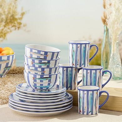 Certified International Something Fishy 16-Piece Dinnerware Set
