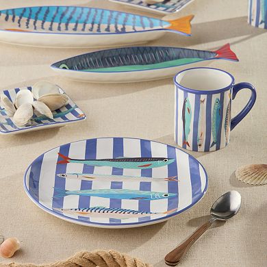 Certified International Something Fishy Set of 4 Dinner Plates