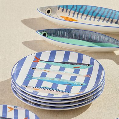 Certified International Something Fishy Set of 4 Dinner Plates