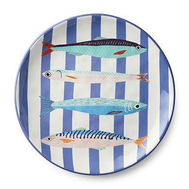 Certified International Something Fishy Set of 4 Dinner Plates