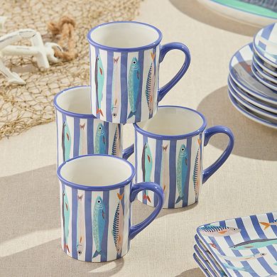Certified International Something Fishy Set of 4 Mugs
