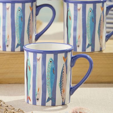 Certified International Something Fishy Set of 4 Mugs