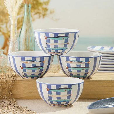 Certified International Something Fishy Set of 4 Ice Cream Bowls
