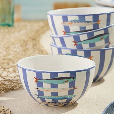 Certified International Something Fishy Set of 4 Ice Cream Bowls