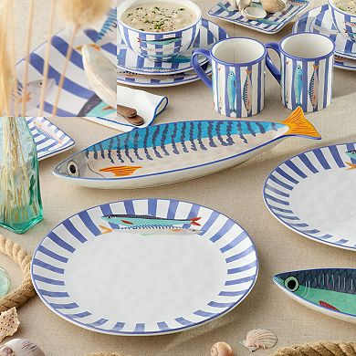 Certified International Something Fishy Set of 4 Canape Plates
