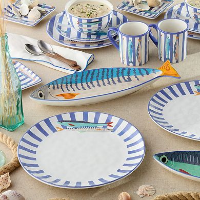Certified International Something Fishy 2-Piece 3D Fish Platter Set