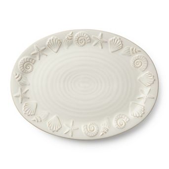Certified International Coastline Cream Oval Platter
