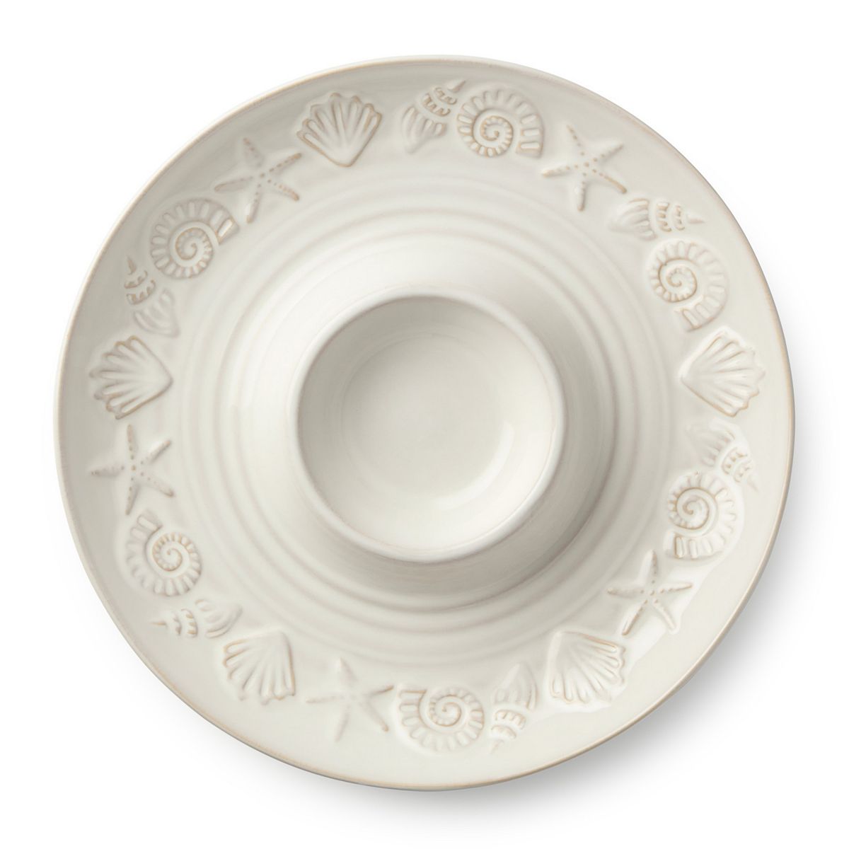 Certified International Coastline Cream Chip & Dip Bowl