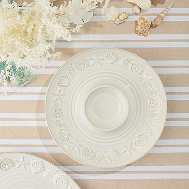 Certified International Coastline Cream Chip & Dip Bowl