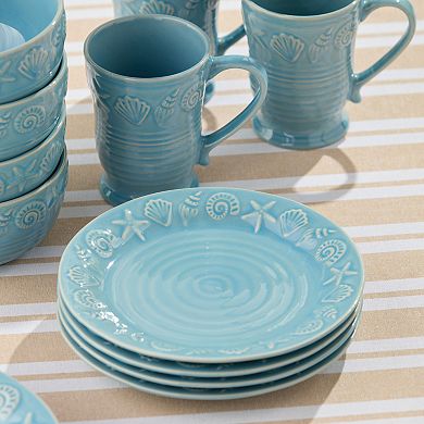 Certified International Coastline Set of 4 Dinner Plates