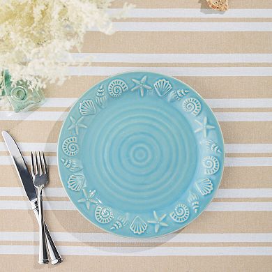 Certified International Coastline Set of 4 Dinner Plates