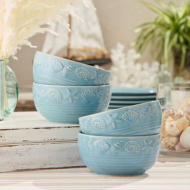 Certified International Coastline Set of 4 Ice Blue Bowls