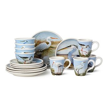 Certified International Coastal Birds 16 pc Dinnerware Set