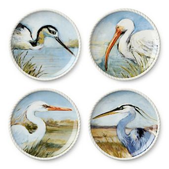 Certified International Coastal Birds Set of 4 Salad Plates