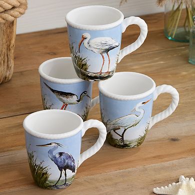 Certified International Coastal Birds Set of 4 Mug 14 oz.