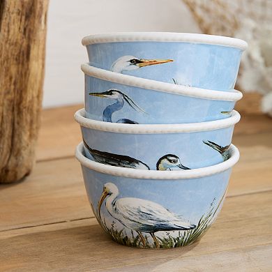Certified International Coastal Birds Set of 4 Ice Cream Bowls
