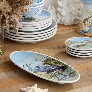 Certified International Coastal Birds Fish Platter