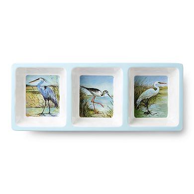 Certified International Coastal Birds 3-Piece Melamine Hostess Set