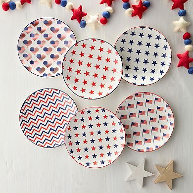 Certified International Patriotic Set of 6 Salad Plates