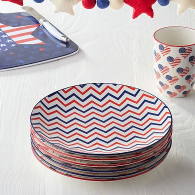 Certified International Patriotic Set of 6 Salad Plates
