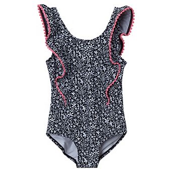 Girls 2-20 Lands' End Chlorine-Resistant Scoopneck Ruffle One-Piece Swimsuit