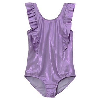 Girls 2-20 Lands' End Chlorine-Resistant Scoopneck Ruffle One-Piece Swimsuit