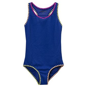 Girls 2-16 Lands' End Chlorine Resistant Embroidered One-Piece Swimsuit