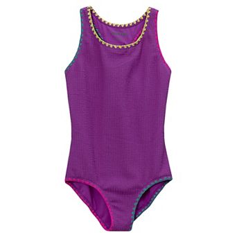 Girls 2-16 Lands' End Chlorine Resistant Embroidered One-Piece Swimsuit