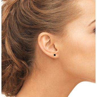 Sterling Silver Black Rhodium Plated Small Studs