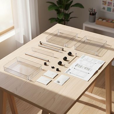 Slim Acrylic 3 Tier Cart