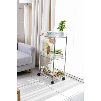 Slim Acrylic 3 Tier Cart