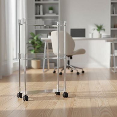 Slim Acrylic 3 Tier Cart