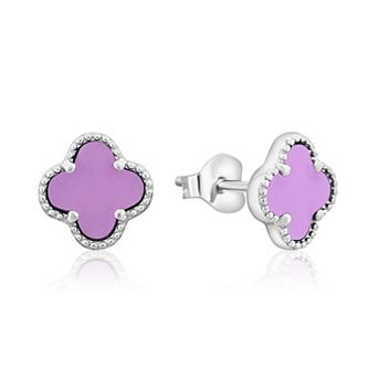 Sterling Silver Clover Stud Earrings