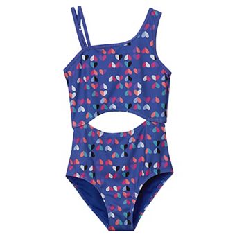Girls 2-16 Lands' End Chlorine Resistant Asymmetrical One-Piece Swimsuit