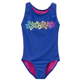 Girls 2-16 Lands' End Sporty Hi-Neck Racer Back One Piece Swimsuit in Regular, Slim & Plus Size