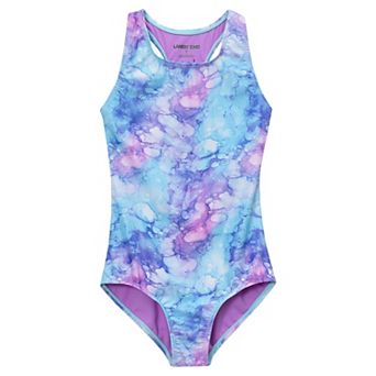 Girls 2-16 Lands' End Sporty Hi-Neck Racer Back One Piece Swimsuit in Regular, Slim & Plus Size