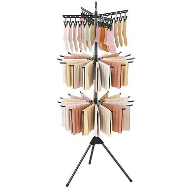 Foldable Tripod Clothes Drying Rack with 3 Tier Design 24 Clips 32 Rods