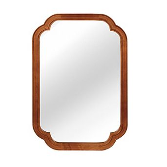 Solid Wood Frame Decorative Wall Mirror with Rounded Corners