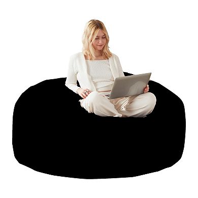 Memory Foam Bean Bag Chair with Removable Flannel Cover for Adults Teens