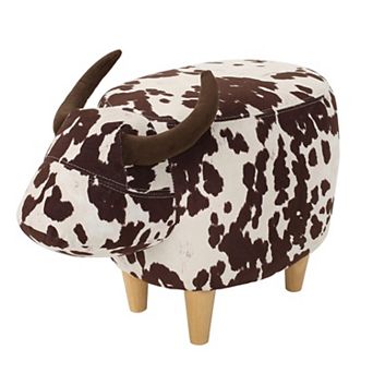 Cow Shaped Ottoman Footstool Modern Accent Stool for Indoor Outdoor Decor