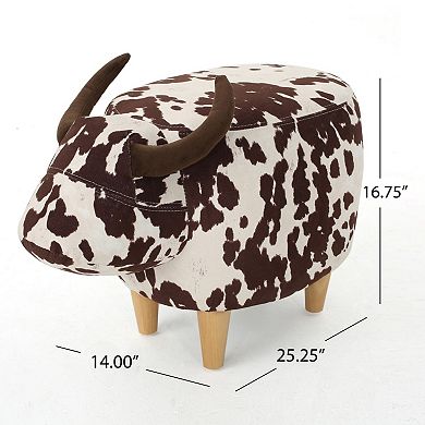 Cow Shaped Ottoman Footstool Modern Accent Stool for Indoor Outdoor Decor