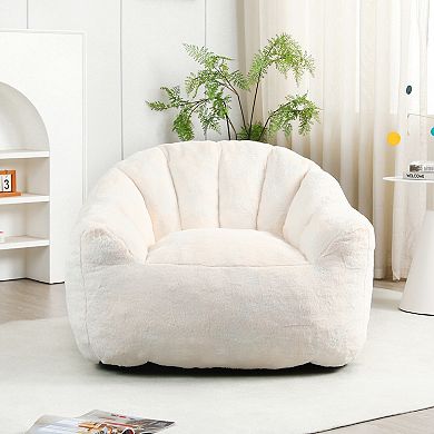 Memory Foam Bean Bag Sofa Chair with Armrests Removable Cover for Adults