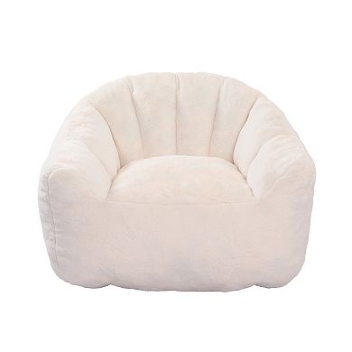 Memory Foam Bean Bag Sofa Chair with Armrests Removable Cover for Adults