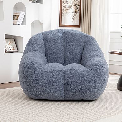 Faux Fur Memory Foam Bean Bag Chair with Armrests for Living Room Dorm