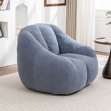 Faux Fur Memory Foam Bean Bag Chair with Armrests for Living Room Dorm