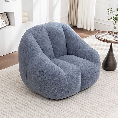 Faux Fur Memory Foam Bean Bag Chair with Armrests for Living Room Dorm