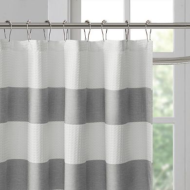 Waffle Weave Shower Curtain with Water Repellent Treatment