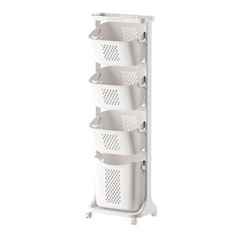 4 tier Laundry Hamper Sorter with Rolling Removable Baskets and Wheels