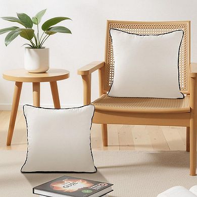 Throw Pillow Inserts Set of 2 Down Alternative with Zipper Firm Support