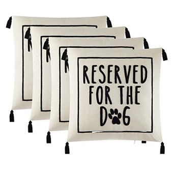 Four Pack Reserved For Dog Decorative Throw Pillow Polyester Fill